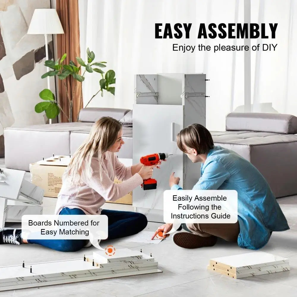 Wall Mounted Salon Storage Unit with Cabinet 3 Shelves