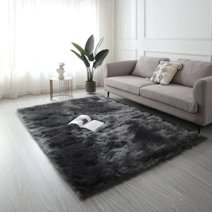 Faux Fur Sheepskin Area Rug Bedroom Blanket Living Room