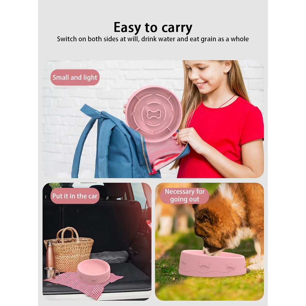 2-in-1 Pets Silicone Slow Feeder,