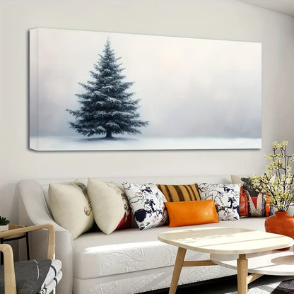1.5 inch thick pine solid wood frame, Christmas winter mural,