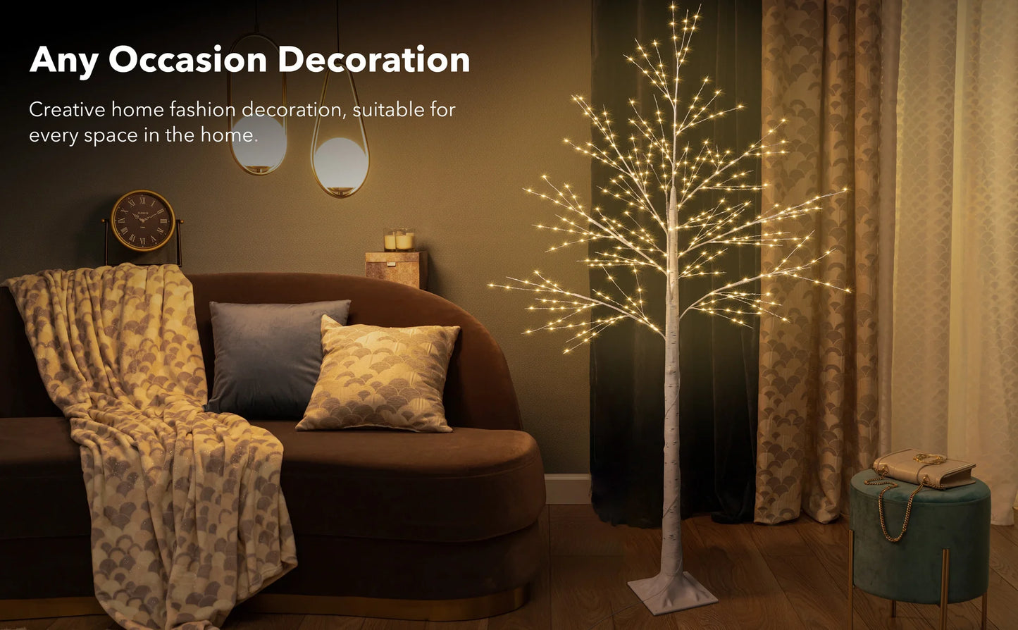 Lighted Birch Tree, Lighted Christmas Tree,