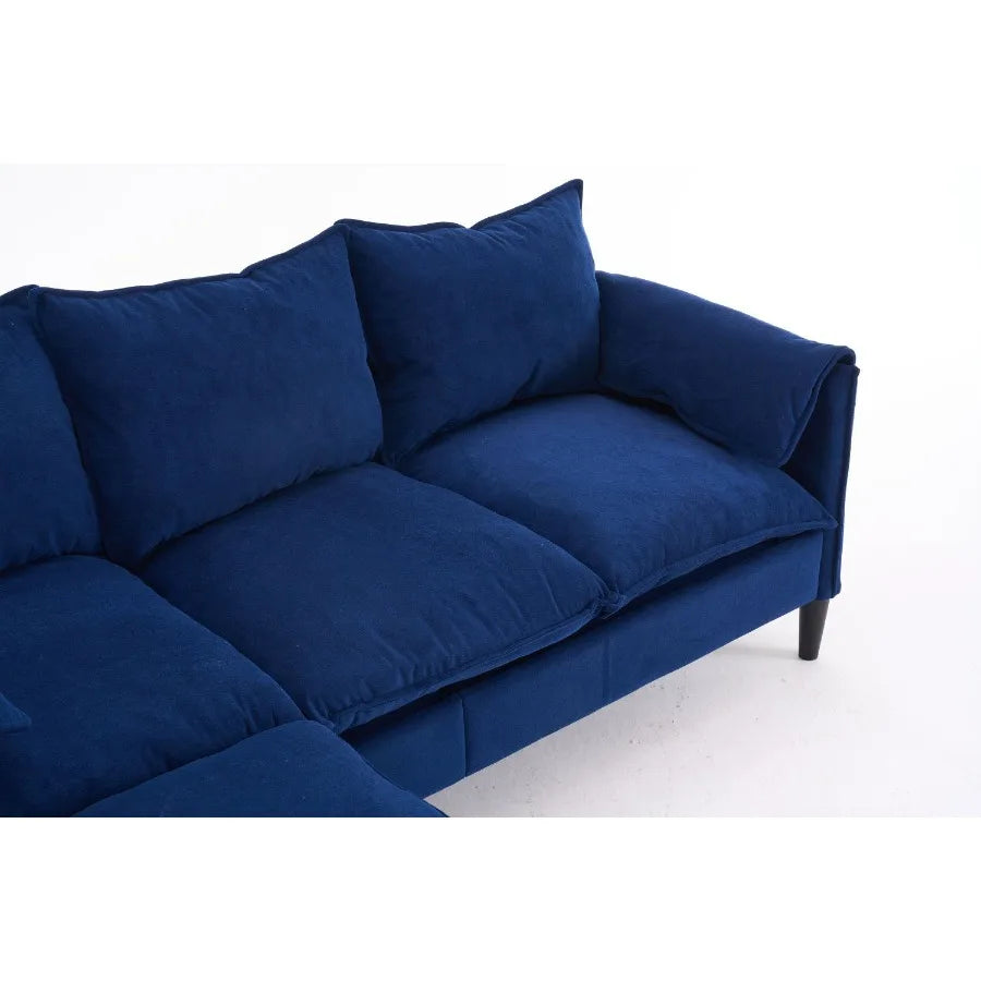 Convertible Combination Sofa L Shaped Sofa with Footstool