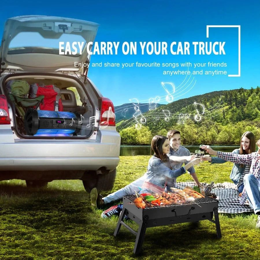 Foldable Portable BBQ Charcoal Smoker Grill for Camping Picnics Garden