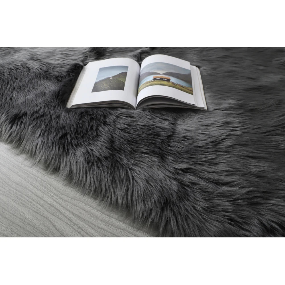 Faux Fur Sheepskin Area Rug Bedroom Blanket Living Room