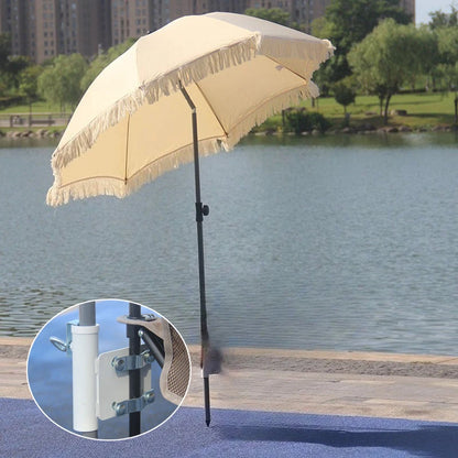 Outdoor Sun Umbrella Beach Large Garden Backyard Sun Umbrellas Camping Foldable Pool Patio Umbrellas Retro Tassel Sunshade