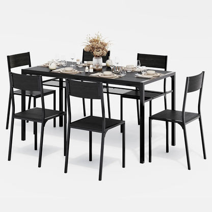 Kitchen Table and 2 Chairs for 4 with Bench, 4 Piece Dining Table Set for Small Space, Apartment