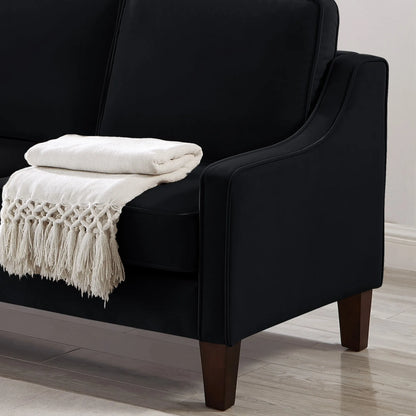 Modern Living Room Triple Recliner Sofa Bedroom Smooth To The Touch Long Lasting Wooden Table Legs Upholstered Velvet Large Sofa