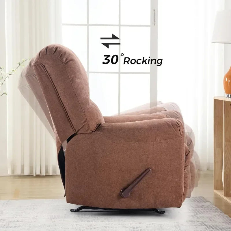 Rocker Recliner Chair for Adults Set of 2,Manual Recliner Chair with Overstuffed Backrest and Armrests,Soft Fabric Manual