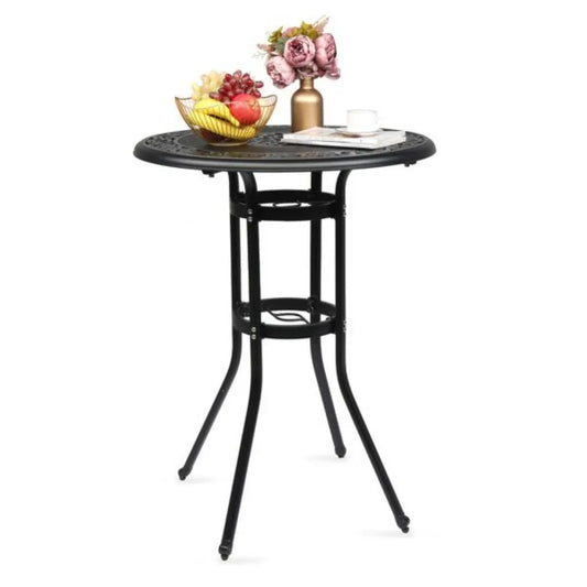 Outdoor Patio Cast Aluminum Round Bar Table