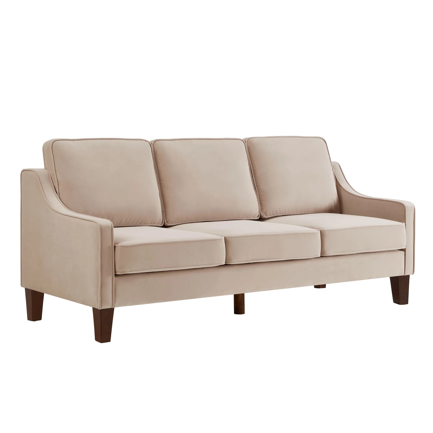 Modern Living Room Triple Recliner Sofa Bedroom Smooth To The Touch Long Lasting Wooden Table Legs Upholstered Velvet Large Sofa