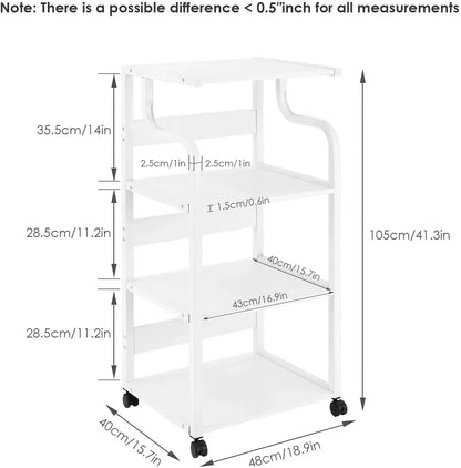 Homfa Mobile Printer Stand Scaner Rolling Cart Home Office Storage Organizer Rack Desk Organizers
