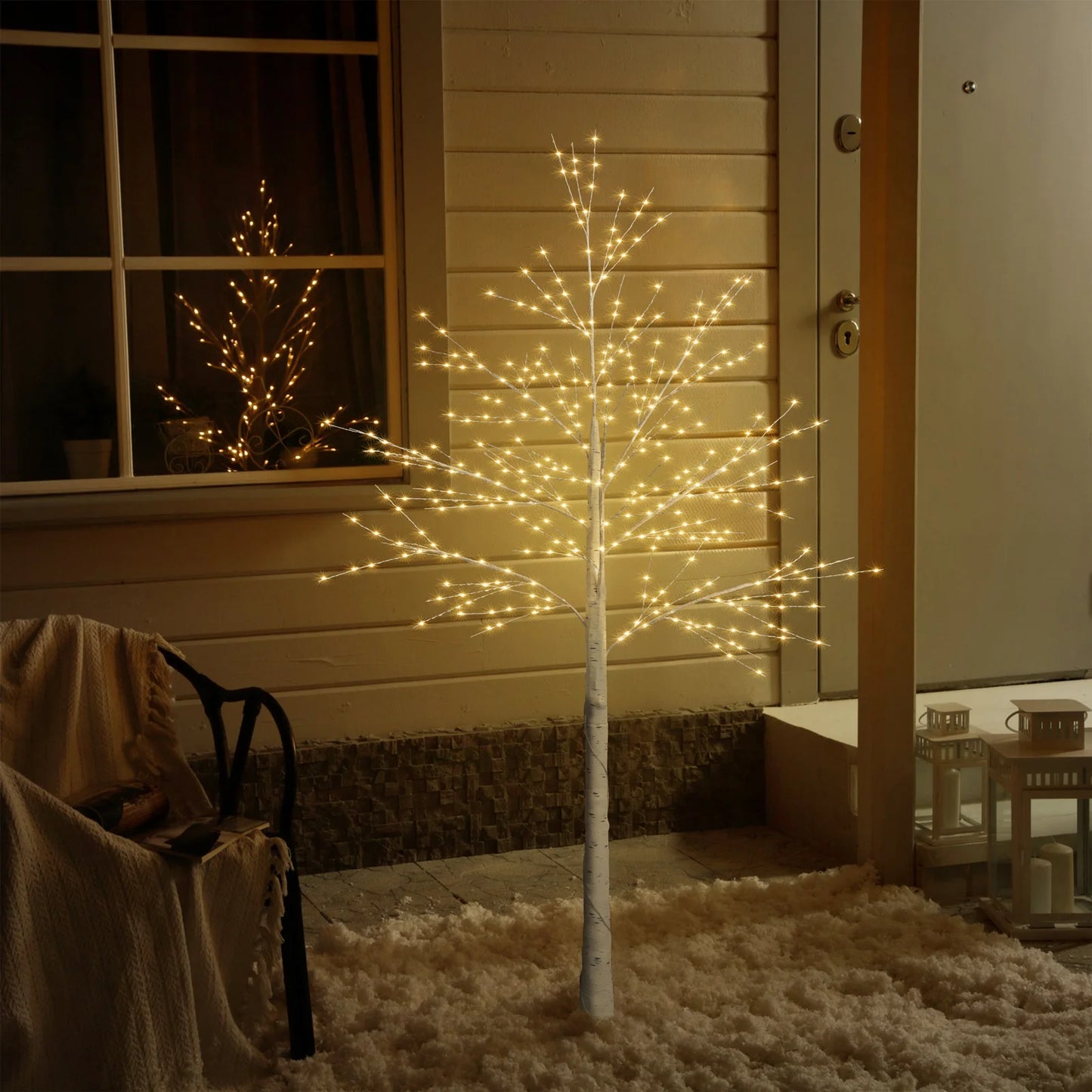 Lighted Birch Tree, Lighted Christmas Tree,