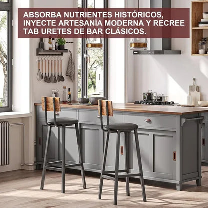 2-piece set black dining table chair with backrest and footrest