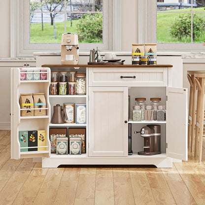 Kitchen Coffee Bar Cabinet with Storage Kitchen Sideboard Buffet Cabinet with Drawers, Short Pantry with Door and, Customized