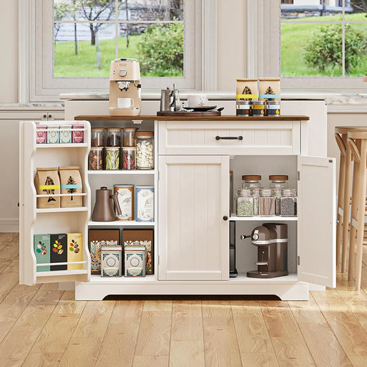 Kitchen Coffee Bar Cabinet with Storage Kitchen Sideboard Buffet Cabinet with Drawers, Short Pantry with Door and, Customized