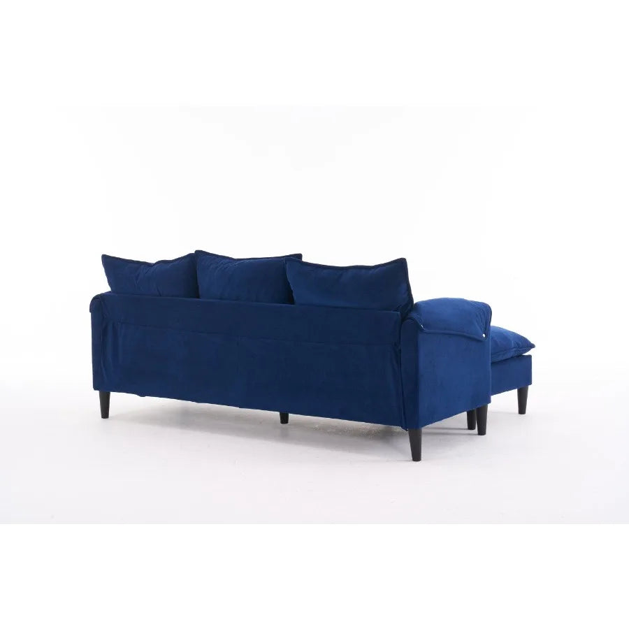 Convertible Combination Sofa L Shaped Sofa with Footstool