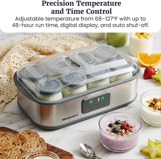 ProBioticPRO Digital Yogurt Maker with Programmable Temperature And Time Control 68-127°F Includes 8 Glass Jars for Kitchen