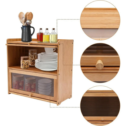 2-Tier Bamboo Storage Cabinet