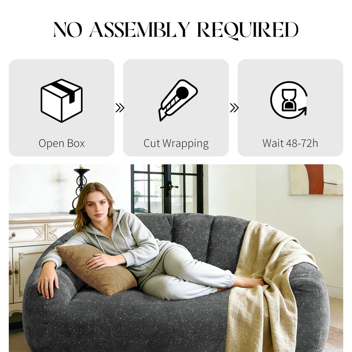 Comfy Bean Bag Sofa with Back Support
