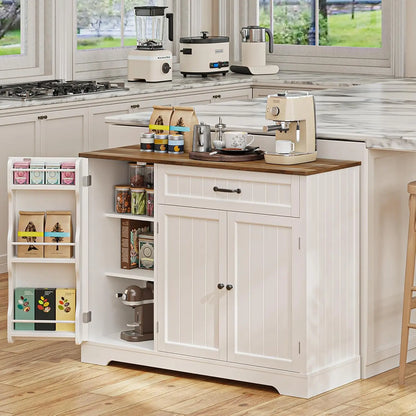 Kitchen Coffee Bar Cabinet with Storage Kitchen Sideboard Buffet Cabinet with Drawers, Short Pantry with Door and, Customized