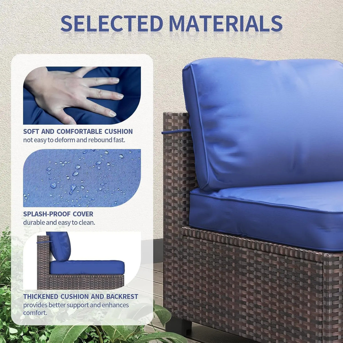 Outdoor Rattan Wicker Sectional Modular Conversation Sofa Set
