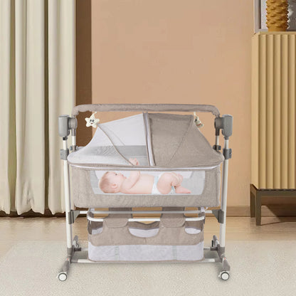 Portable Baby Bed Height Adjustable Bedside Sleeper Music Play