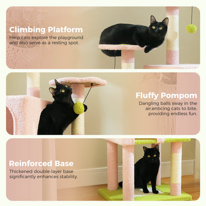 Cat Tree Tower with 4 Natural Sisal Scratching Posts