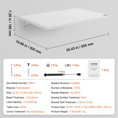 Wall Mounted Folding Table Drop Leaf