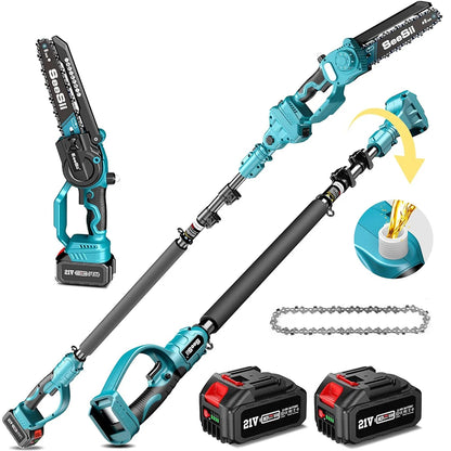 2-in-1 Cordless 8'' Electric Chainsaw with 3M Extension Pole