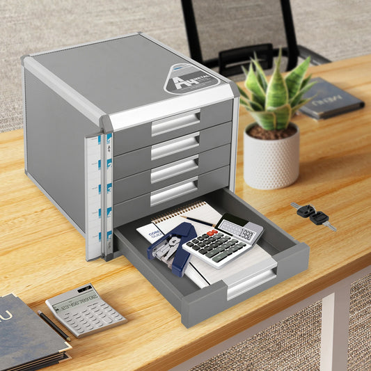5-Drawer File Cabinet: Durable, Secure Lock, Large A4 Capacity & Space-Saving Design