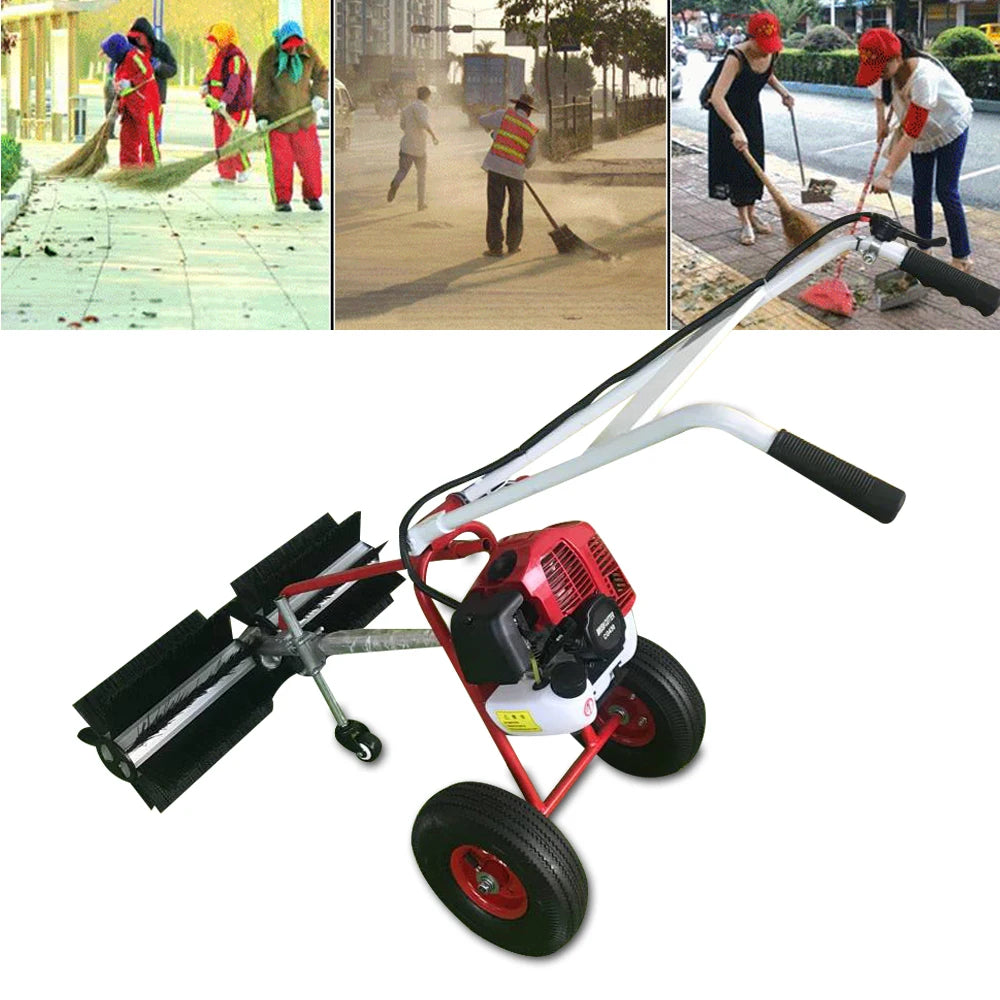 Grass Sweeper Portable Grass Brush Electric Broom Hand-held Lawn Sweeping Tool Gas Powered  2-stroke 43cc