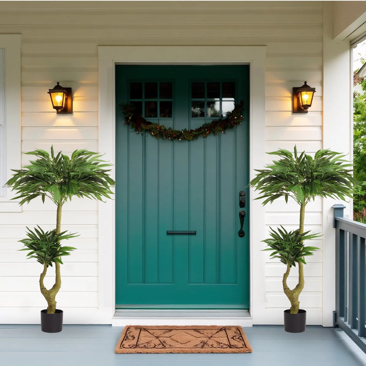 160CM Artificial Tropical Plant, Long Willow Buds Artificial Tree With Planter