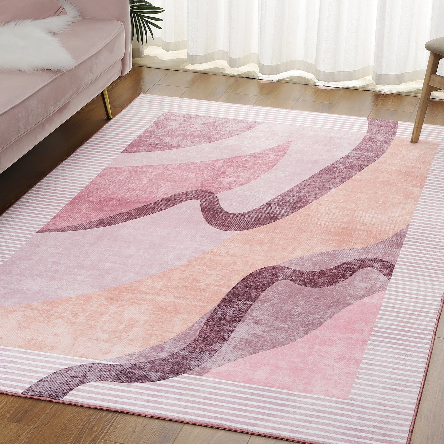 Area Rugs for Living Room, Machine Washable Vintage Rug,