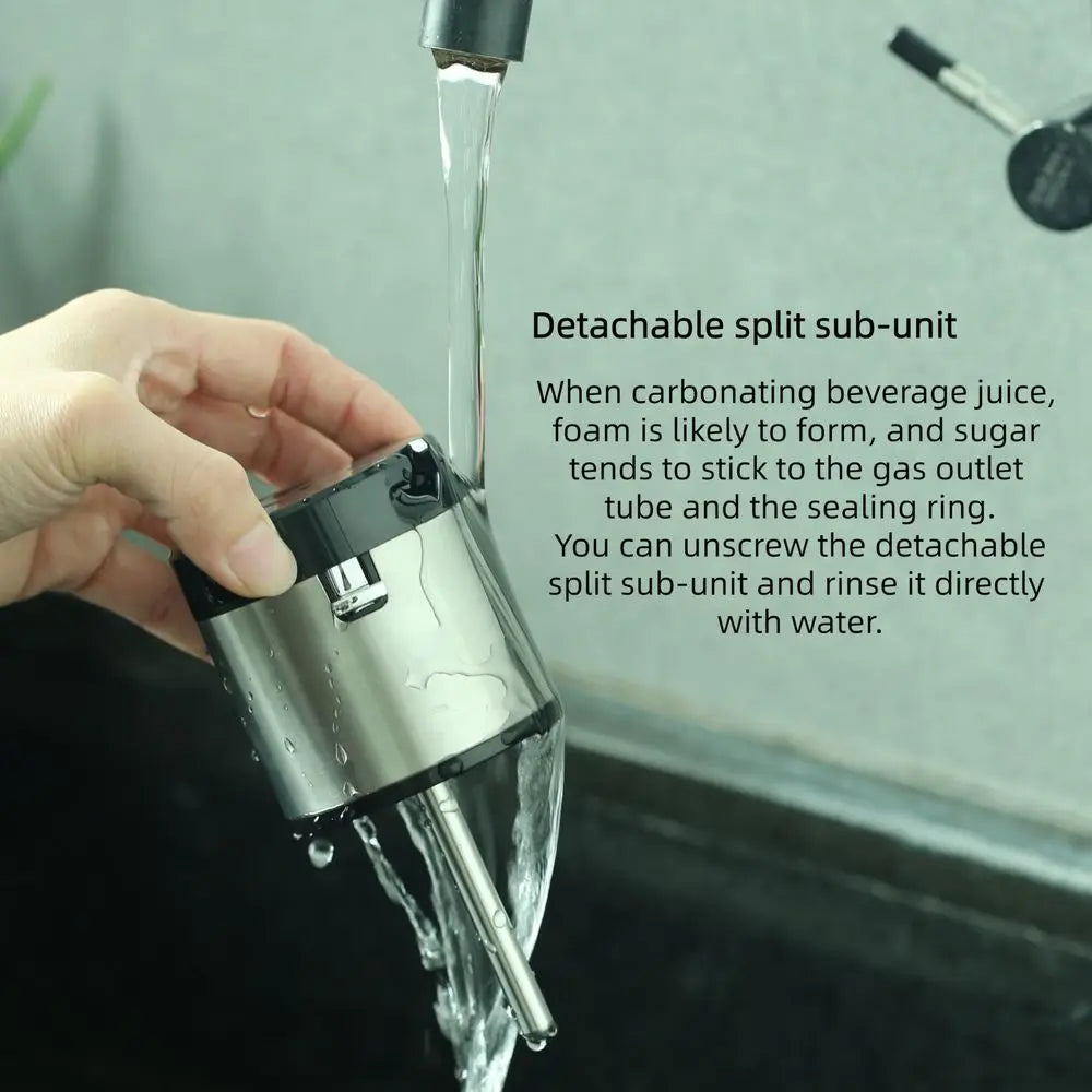 Soda Maker, 304 Stainless Steel Sparkling Water Carbonator Machine with 2 BPA Free Bottles