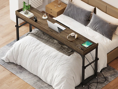 Height Adjustable Overbed Table with Wheels, Queen Size  Laptop