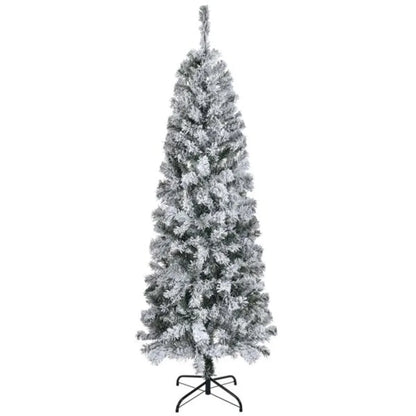 6 FT Snow Flocked Hinged Christmas Tree