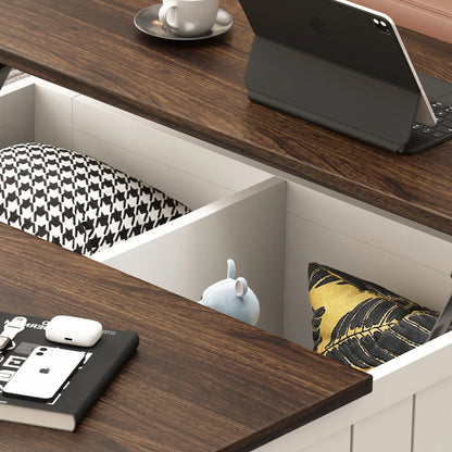 Farmhouse Lift Top Coffee Table with Storage,