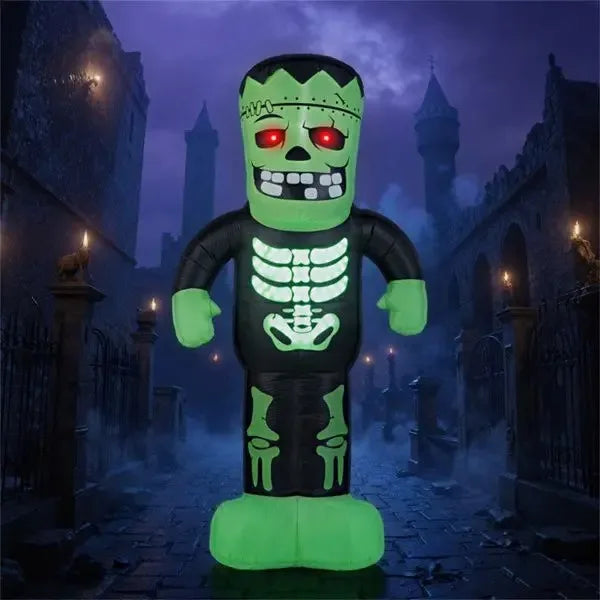 LED-Lit Inflatable Frankenstein Waterproof Outdoor Halloween Decor with Stakes/Ropes