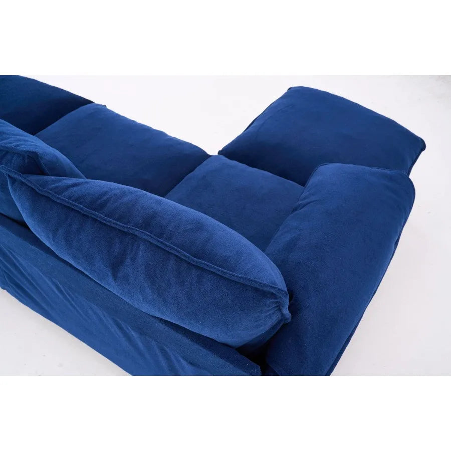 Convertible Combination Sofa L Shaped Sofa with Footstool