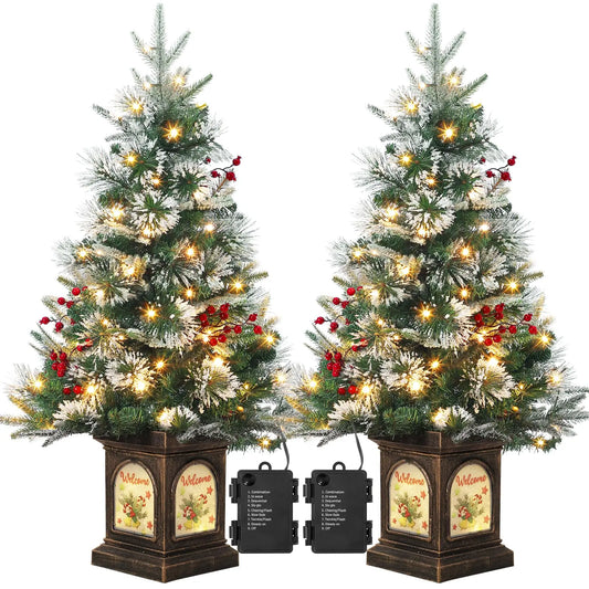 3ft Pre-Lit Artificial Mini Christmas Tree with 78 Led Lights