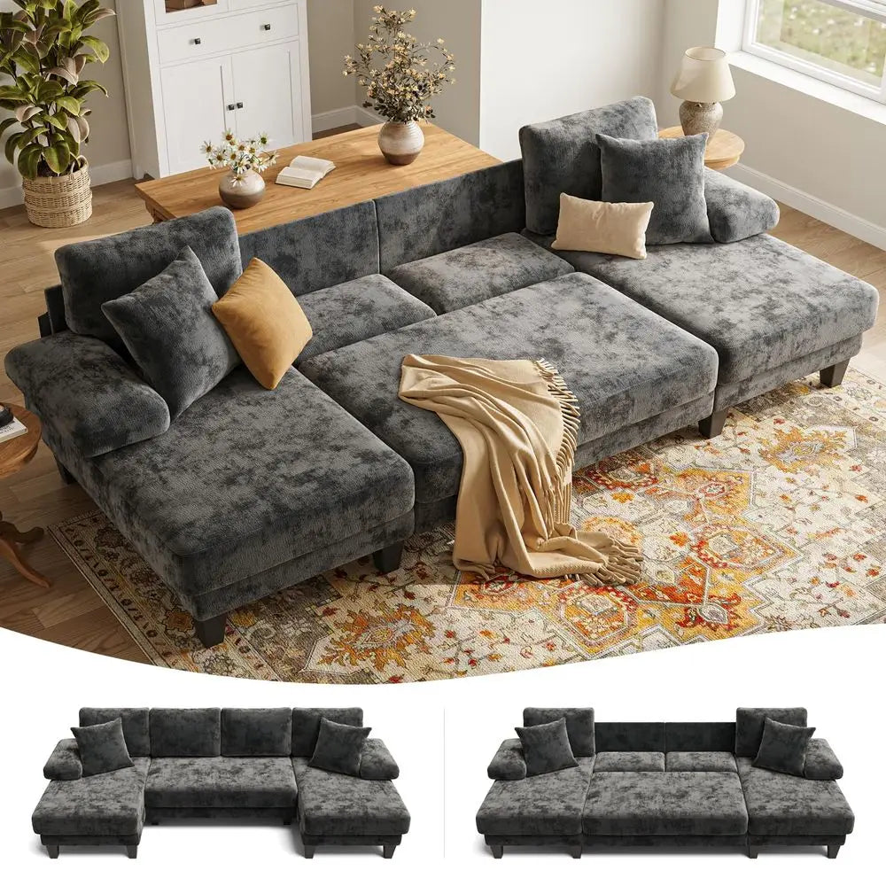 Compressed Sofa, Convertible Sofa Bed, Corduroy Compression Boneless Couch with Pillow