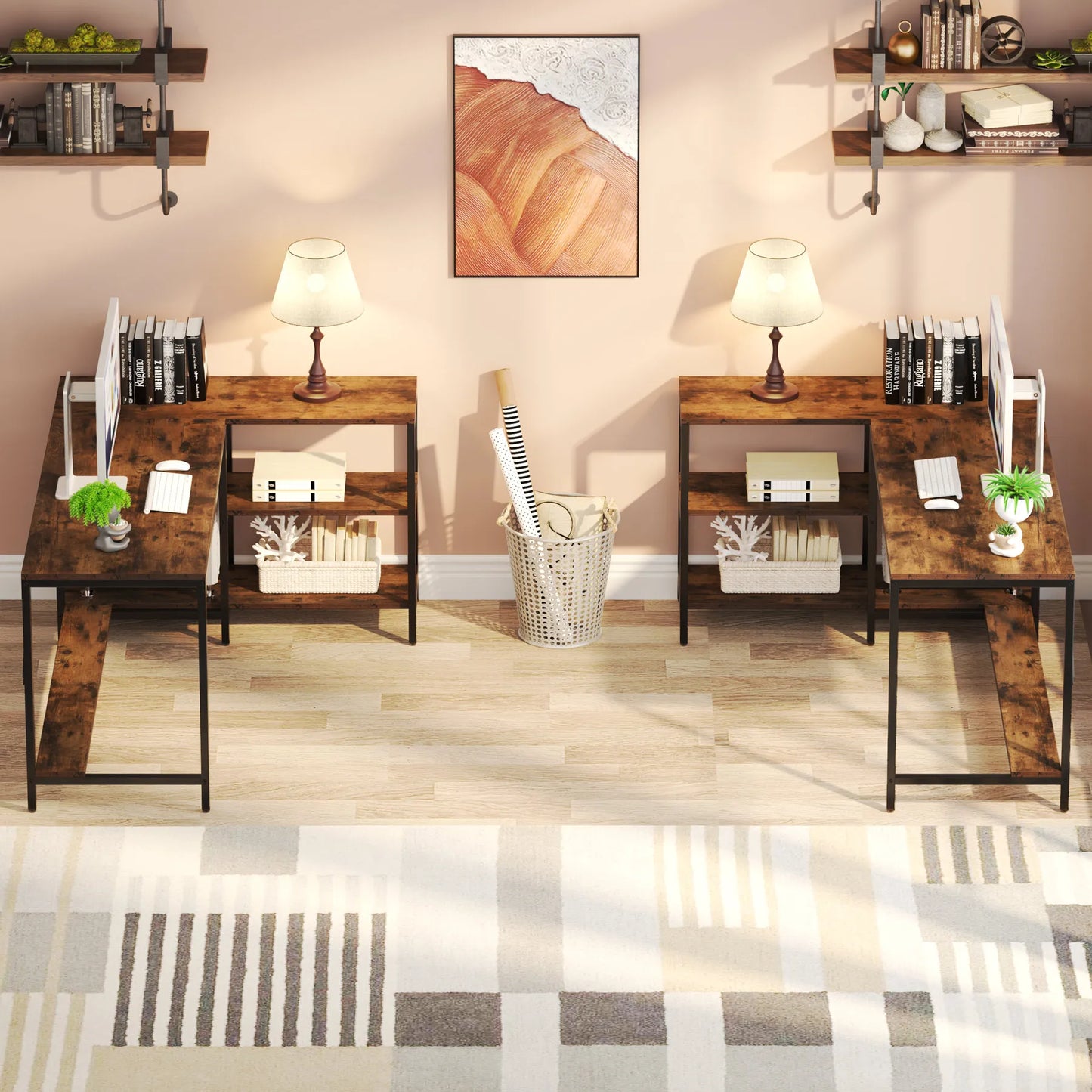 Desk with Storage Shelves