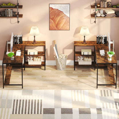 Desk with Storage Shelves