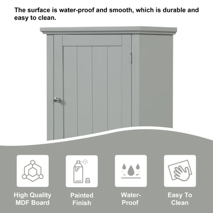 Tall Bathroom Storage Cabinet Freestanding Storage Cabinet with Drawer and Adjustable Shelf MDF Board with Painted Finish Grey