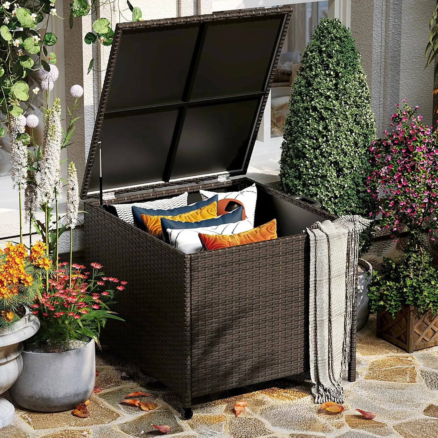 80 Gallon Outdoor Deck Box With Lockable Lid