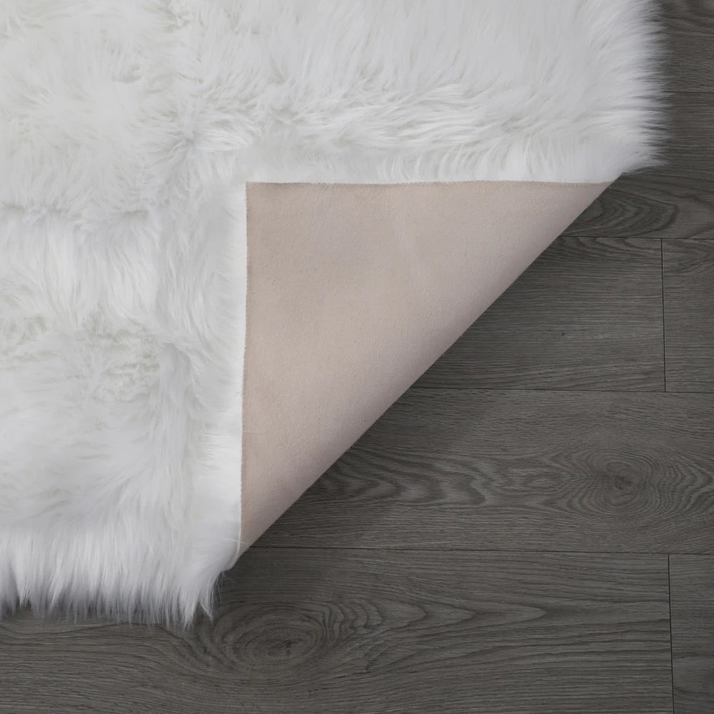 Faux Fur Sheepskin Area Rug Bedroom Blanket Living Room