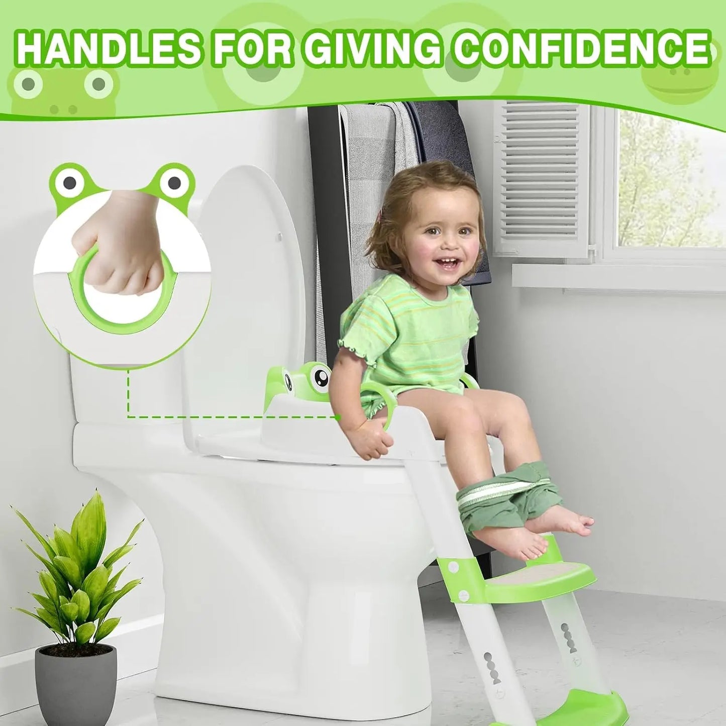 Potty Training Seat with Adjustable Height Step  Toilet Trainer for Girls Boys