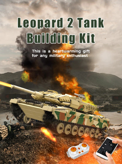 tank toy Technical The APP&RC Leopard 2 Tank Building Block Assembly Tank Brick Set Kids Christmas Gift