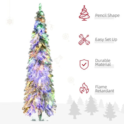 6ft Tall Prelit Pencil Artificial Christmas Tree
