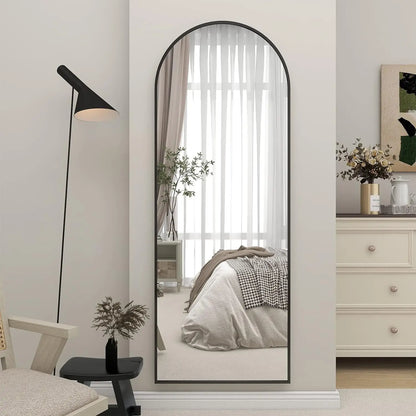 Arch Floor Mirror, Full Length Mirror Wall Mirror Hanging or Leaning Arched-Top Full Body Mirror with Stand for Bedroom